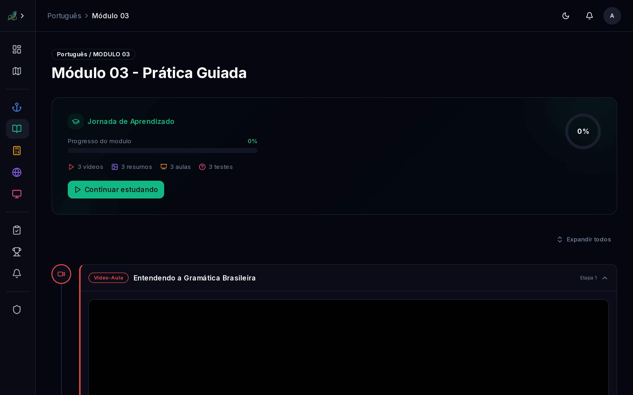 Módulo integrado com 8 tipos de conteúdo